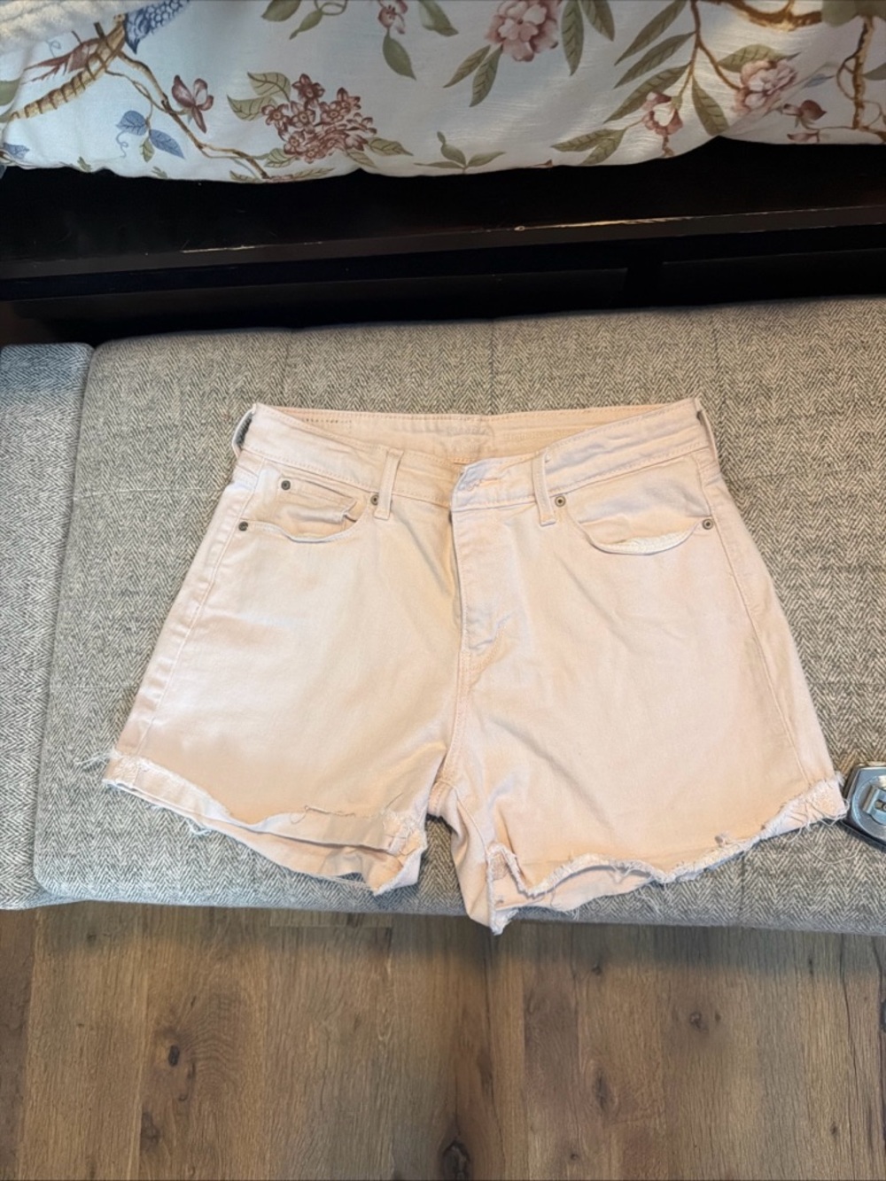 Levi's Light Pink Denim Cutoff Shorts
